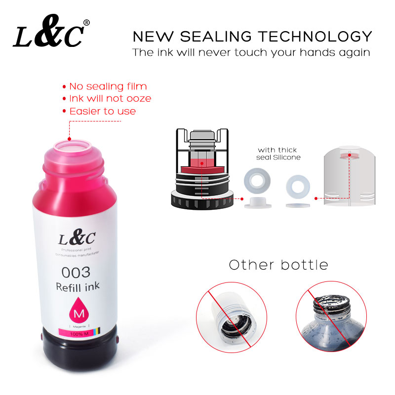 Premium EP003 Compatible Bulk Water Based Bottle Refill Tinta Dye 003 ...